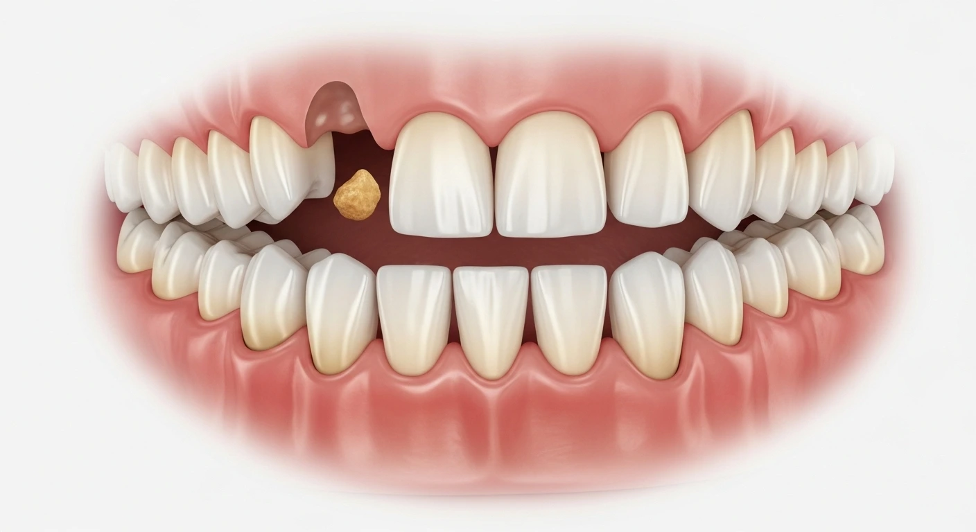 Gentle cleaning near wisdom tooth hole with soft toothbrush