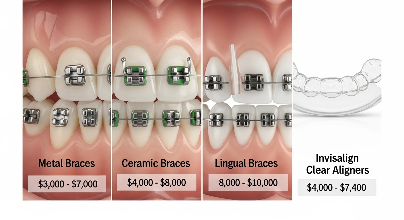 Comparison of braces types and costs without insurance