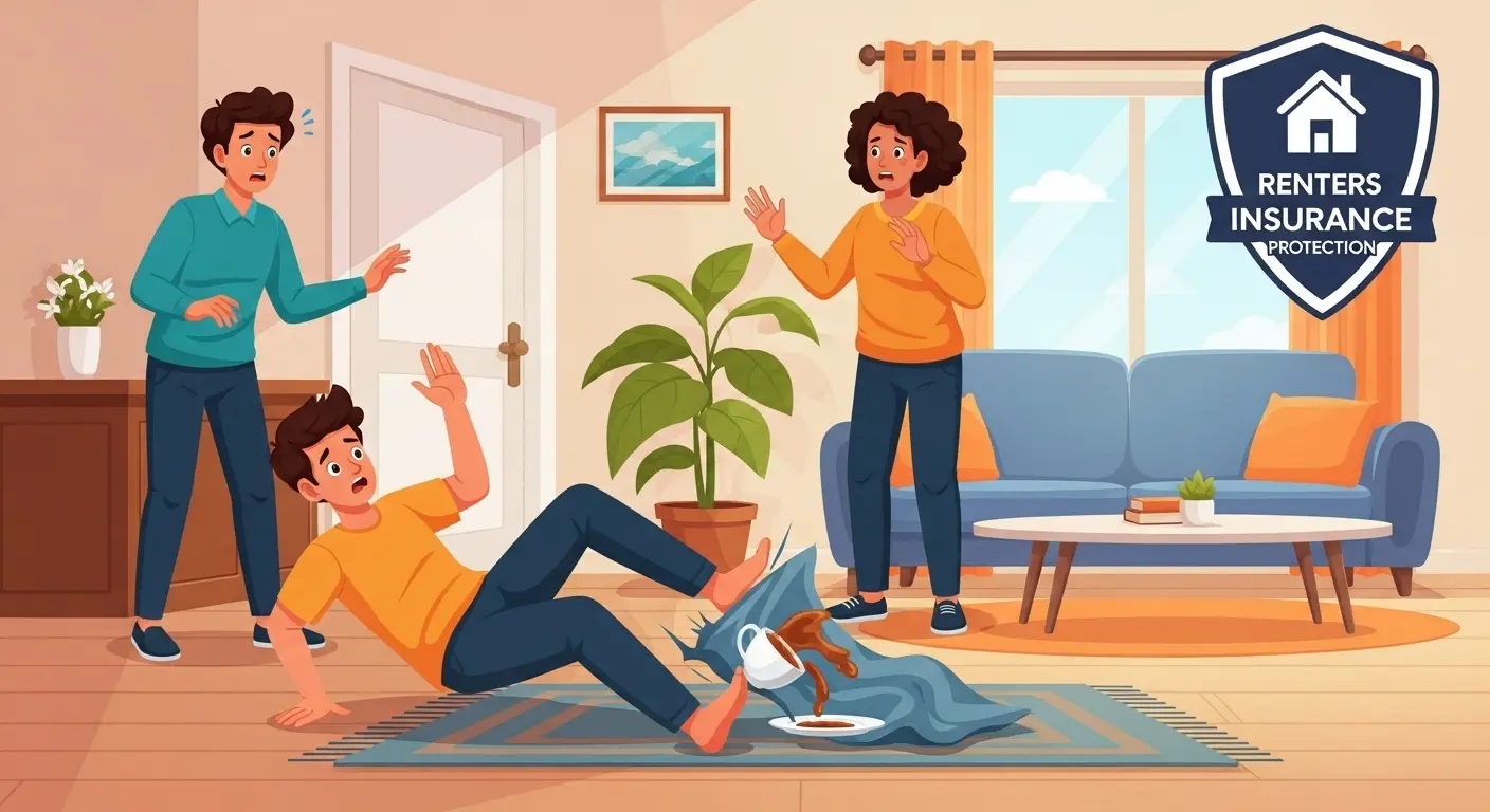 Slip-and-fall accident in apartment covered by renters insurance personal injury liability