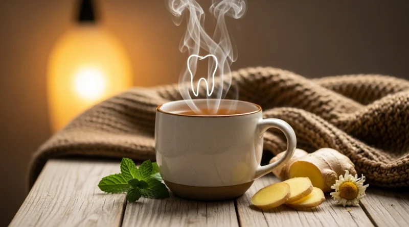 Herbal tea for natural relief from sinus pressure and toothache